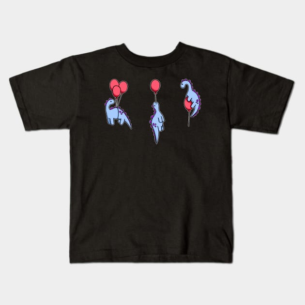 Cute Little Dinosaurs Kids T-Shirt by Downtown Rose